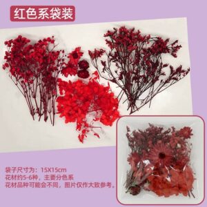 Mélange de Fleurs Séchées Naturelles Nuances de Rouge