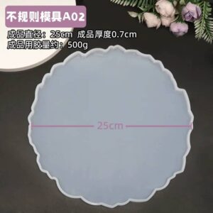 Grand moule en silicone pour plateau ou sous-verre en résine époxy.