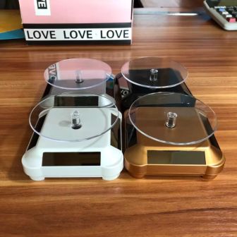 Présentoir Tournant Solaire Pour Bijoux - Plateau Rotatif ABS 10x10x6 Cm, Alimentation Par énergie Solaire